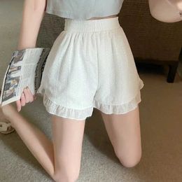 Skirts Safe lace pants for womens summer pleated loose home shorts tight fitting seamless sexy underwear breathable and cool shorts S2452933