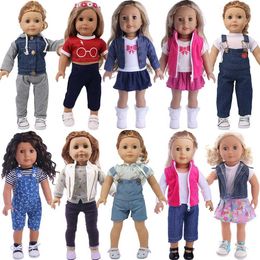 Doll Apparel Doll Clothes 3 Pcs/Set for American 18 Inch Girl 43 cm Born Baby Items Our Generation 38cm Nenuco Ropa y su HermanitaXmas Y240529