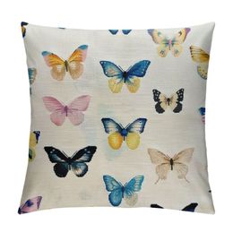 Watercolour Butterfly Decor Throw Pillow Cover, Square Pillow Case Cushion for Home Sofa Couch, Gift forWomen