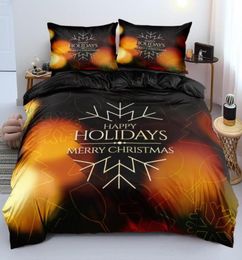 Bedding Sets Marry Christmas Black Bed Linens XMAS Duvet Cover Set QuiltComforter Case Pillow Sham 265x230 King Queen Full Size7082227
