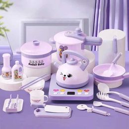 Kitchens Play Food Children Kitchen Cookware Set Toy Pot Cooking Kitchenette for Girl Miniature Utensil Thing Pretend WX5.28
