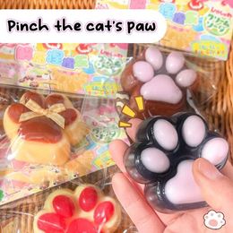 Funny Toys Hot Cat Claw Mochi Taba Squishy Fidget Toy Cute Plush Cat Claw Silicone Slow Return Spring Clip Pressure Reducing Toy Pressure Release Vents d240529