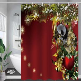 Shower Curtains Christmas Curtain Year Bathtub Waterproof Polyester Bathroom Partition Blackout Bath Screen Decor