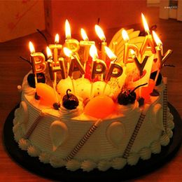 Candle Holders Happy Birthday Letter Candles Toothpick Cake Cute Kids Party Decoration