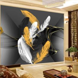 Wallpapers 3d Wallcovering Wall Wallpaper Beautiful Romantic Feather Mural Interior Home Decor Painting