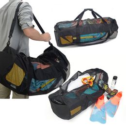 Portable Snorkeling Equipment Storage Bag Large Capacity Multifunctional Mesh Duffel Bag Shoulder Bag for Outdoor Beach Swimming