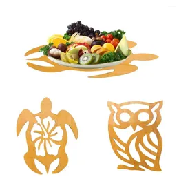 Table Mats Wooden Animal Series Hollow Coasters Anti-scalding Insulated Placemats Eco-Friendly Thick Wood Fade-Resistant Kitchen Mat Restau