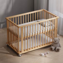 Chinese Solid Wood Child Bed for Bedroom Removable Splicing Disassembly Kids Bed Light Luxury Creative Design Bed for Children