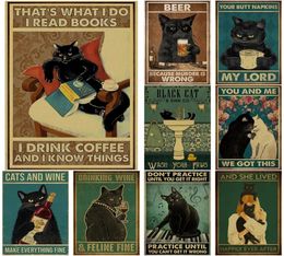 Metal Painting Vintage Funny Cat Posters Daily Life Your Butt Napkins Retro Craft walls Sticker Room Home Bar Cafe Decor Gift Art 1064304