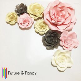 Decorative Flowers Giant Paper Set 9pcs For Wedding Backdrops Decorations Wall Girls' Baby Shower Mix Styles Sets