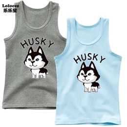 Funny Doge Shiba Inu Tank Top Boys Sleeveless t-shirts Kids Cartoon Husky Dog sports vest
