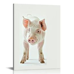 Baby Farm Animals Poster Prints - Adorable Furry Barn Portraits Wall Art Nursery Decor Piglet (Pig)