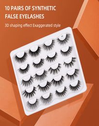 10 Pairs False Eyelashes 3D Faux Mink Lashes Handmade Dramatic Long Thick Soft Natural Wispy Fluffy Reusable Volume Eyelash Eye Ma3776958
