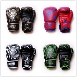 Adults Kids 4-14oz PU Leather Muay Thai Boxing Polyurethane Foam Men Women MMA Fighting Sanda Pugilism Gloves L2405
