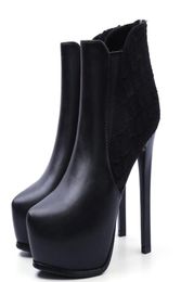 12cm pointed stiletto ankle waterproof platform Martin boots highheeled shoes autumn and winter0034300153