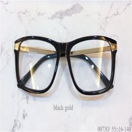 New fashion design optical glasses 0073 square frame transparent lens metal temples retro simple style clear eyewear top quality 255Z