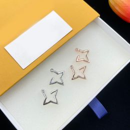 Designer Earrings Luxury Brand Crystal Star Clover Letter Charm Earrings 18K Gold 925 Silver Plated Stud Earrings For Woman Party Fashion Jewelry Gift