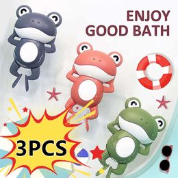 New for Toddlers Chain Clockwork Swim Backstroke Little Frog Baby Bathe Cute Appease Animal Toy Gift Bath Toys Kids L2405