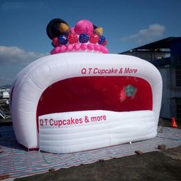 5.5m Beautiful design concession kiosk inflatable cake booth sale stall station ice cream vendor tent table counter for US 001