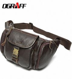 OGRAFF Genuine Leather Waist Bag Mens Leather Fanny Pack Belt Bag Sling Men Men Waist Pack Hasp Money Belt Pouch Wb1c9398230