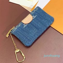 Designer -Serie Denim Designer maschile e femminile Cinta per cerniera Pulsini Mini portafogli di denim Chiave Borse Clip Portafogli lunghi portafogli con cerniera sacca frizione