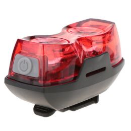 Long Lasting AAA Battery Powered Bike Tail Light Red LED Rear Light for Mountain Bikes Horizontal/Vertical Mount