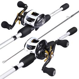 Sougayilang Casting Fishing Rod Reel Combo Portable 4Sections Fishing Rod and Max Drag 10kg Baitcasting Reel Set for Fishing