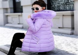 Fashion Hooded Down Female Cotton Jacket Slim Fur Collar Big Size Winter Thick Coat6736588