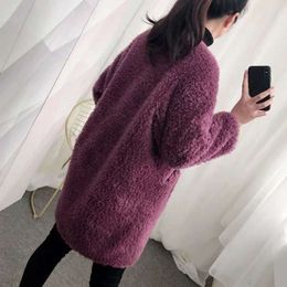 2023 Autumn Winter Sheep Shearling Jacket Ladies Warm Real Fur Coat Women Natural Genuine Outwear Female Clothes Q615