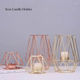Candle Holders Candlestick Geometric Metal Tealight For Living Room And Bathroom Decorations-Centerpieces Wedding Dining