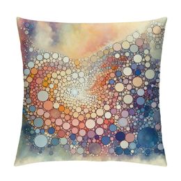 Throw Pillow Covers Watercolor Polka Dot Circles Rainbow Colorful Square Pillowcase for Home Decor Sofa Car Bedroom Pillow case 18x18inch