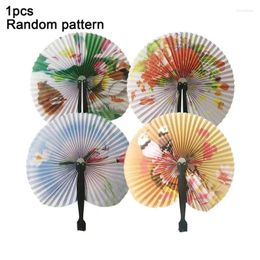 Decorative Figurines Foldable Paper Fan Retro Windmill Small Round Party Color Style Hand Printed Decor Chinese Gift 1pc Ran G0G1