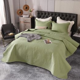 Solid Color Bed Cover High Quality Sewing Blanket Luxury Nordic Decorative Bedspread Single Double King Size Coverlet