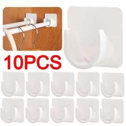 10/1PCS Strong Curtain Rod Bracket Holders Self-adhesive Adjustable Wall Curtain Fixed Hanging Rack Hook Bathroom Accessories