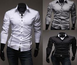 Male Fashion Stylish Casual Slim Fit Dress Shirts Long Sleeve Spring Autumn Shirt Tops Plus Size 3XL Men039s Clothing4703962