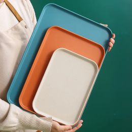 Rectangular Tea Tray Serving Tray Anti Slip Scratch Resistant Plastic Food Kitchen Organizer Home Kitchen Fruit Dessert Tray