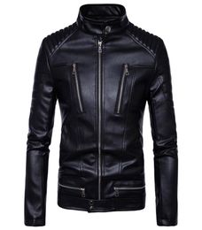 New Men Leather Jackets High Quality pu Motorcycles British Businessmen Casual Fashion Tactical Jacket coat men 5XL5025183