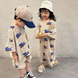 Clothing Sets Children's Fashionable Brother And Sister Matching Outfit Set Korean Style Kids Girl Dresses Baby Boy Two Piece Clothes