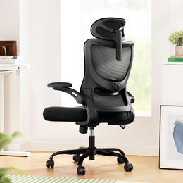 Ergonomic Office Chair: Office Computer Desk Chair with High Back Mesh and Adjustable Lumbar Support Rolling Work Swivel Chairs