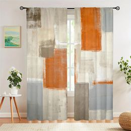 Curtain 2pc Abstract Printed Window For Bedroom Office Kitchen Living Room Rod Pocket Treatment Home Decor