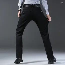 Men's Pants Black Business Casual Long Smart Male Straight Formal Office Trousers Solid Color Slim Fit Daily Work