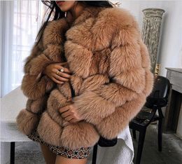 new winter imported fox fur coat female temperament warm womens plus size fashions faux fur coat Three Quarter sleeve coat 2012108919363