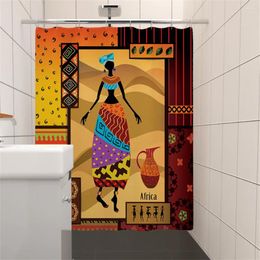 Shower Curtains Girl Pattern Printed Fabric Waterproof Polyester Bath Curtain Bathroom Accessories Home Decor