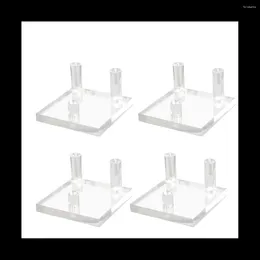 Jewellery Pouches 4 Packs 2.5Inch Rock Display Stand Three-Peg Square Acrylic Stands For Rocks Minerals Slab Crystal