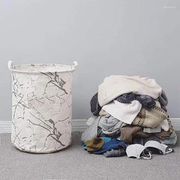Laundry Bags Basket Folding Round Hamper For Bedroom With Handles Clothes Toy Large Capacity Home Storage