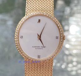 Aeipre Watch Luxury Designer 32mm Classic 18k automatic mechanical womens watch with diamond inlay at the back SRYUI