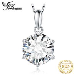 JewelryPalace D Color 1ct 15ct 2ct 3ct Round 925 Sterling Silver Pendant Necklace for Woman No Chain 240529