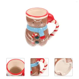 Mugs Christmas Mug Coffee Cup Breakfastwater Beverage Gingerbread Ceramic Drinkingtea Snowman Holiday