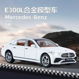 Diecast Model Cars 1 32 Mercedes-Benz E300L High Simulation Diecast Metal Alloy Model car Sound Light Pull Back Collection Kids Toy Gifts