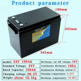 24V 100Ah Lifepo4 battery pack 8S 2500W High power Scooter Cells With BMS 29.2v Solar RV golf cart wheelchair LED lamp Tax Free